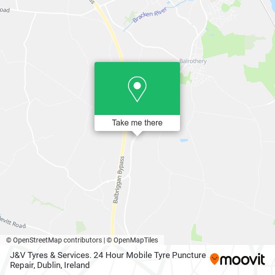 J&V Tyres & Services. 24 Hour Mobile Tyre Puncture Repair, Dublin map