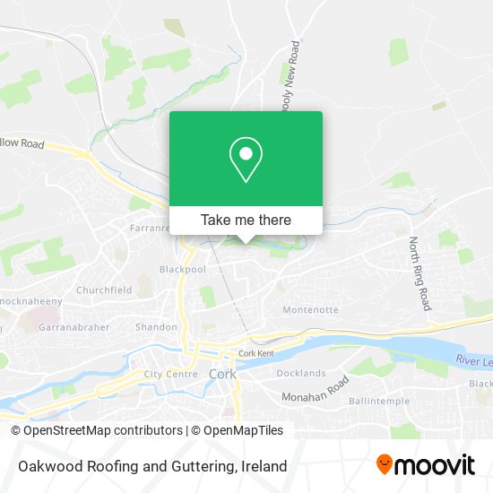 Oakwood Roofing and Guttering map