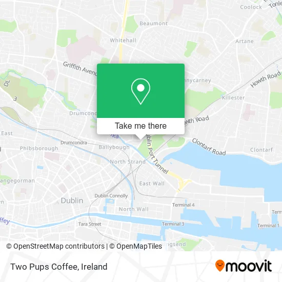Two Pups Coffee map