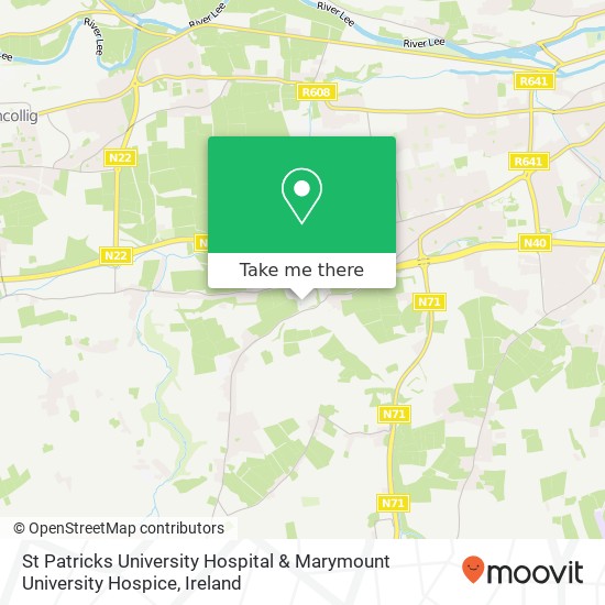 St Patricks University Hospital & Marymount University  Hospice map