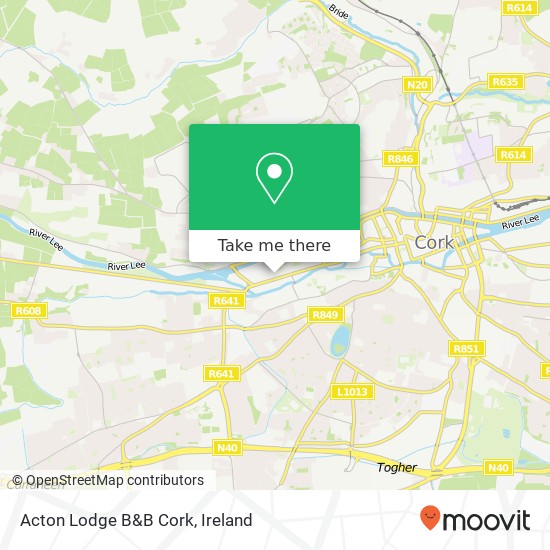 Acton Lodge B&B Cork map