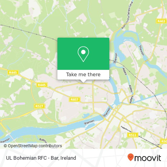 UL Bohemian RFC - Bar map