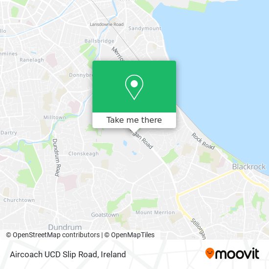 Aircoach UCD Slip Road map