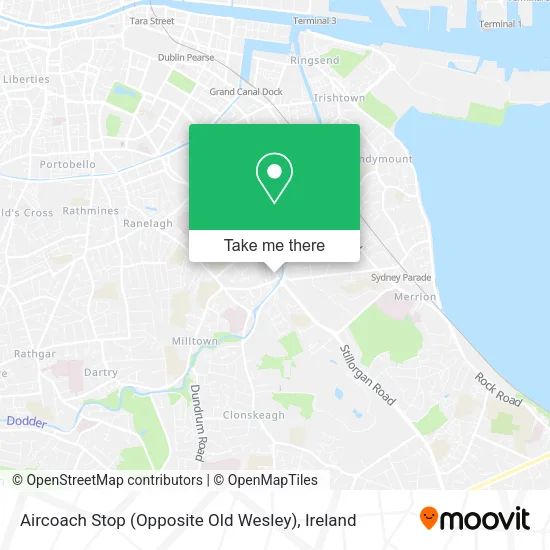 Aircoach Stop (Opposite Old Wesley) plan