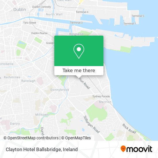 Clayton Hotel Ballsbridge map