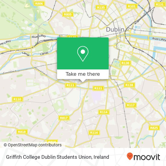 Griffith College Dublin Students Union map