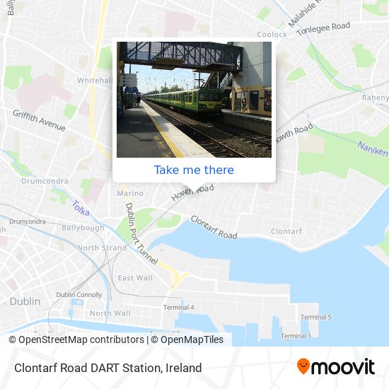 Clontarf Road DART Station map