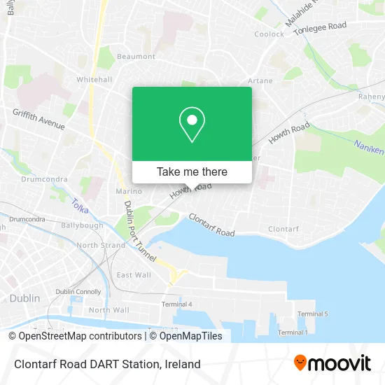 Clontarf Road DART Station map