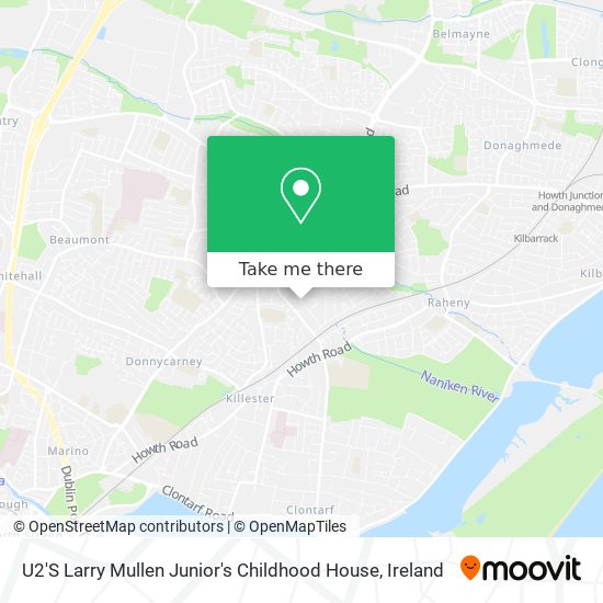 U2'S Larry Mullen Junior's Childhood House map