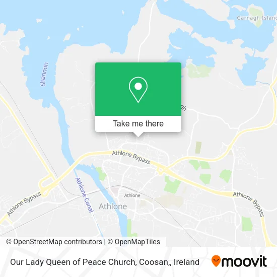 Our Lady Queen of Peace Church, Coosan, map