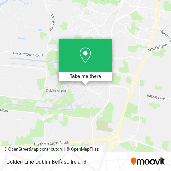 Golden Line Dublin-Belfast map