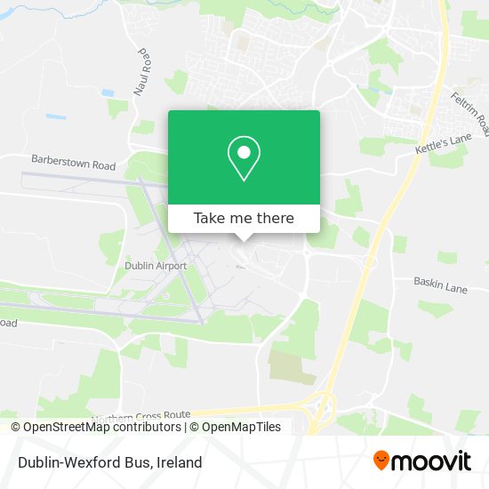 Dublin-Wexford Bus map
