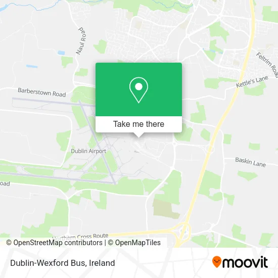 Dublin-Wexford Bus map