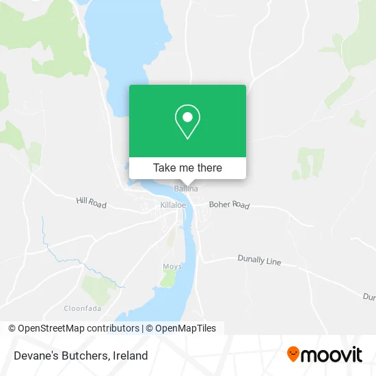 Devane's Butchers map