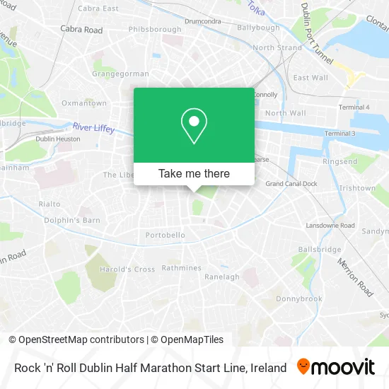 Rock 'n' Roll Dublin Half Marathon Start Line map