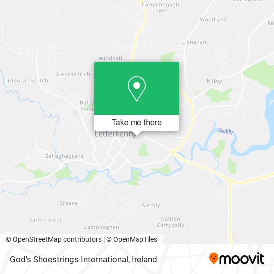 God's Shoestrings International map