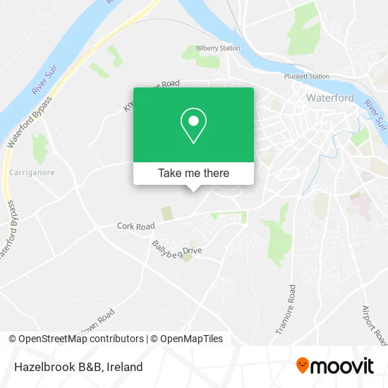 Hazelbrook B&B map