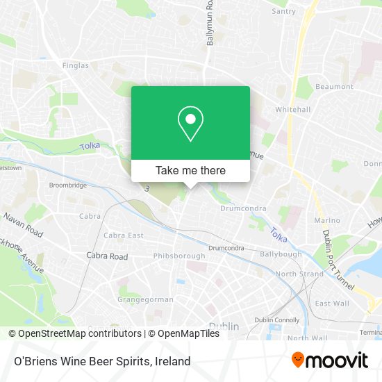 O'Briens Wine Beer Spirits map