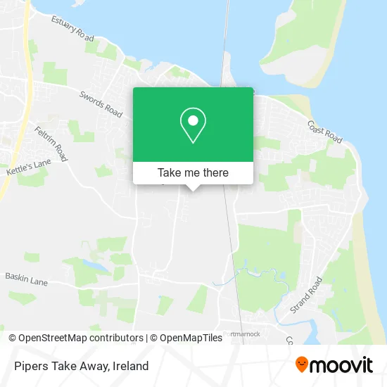 Pipers Take Away map
