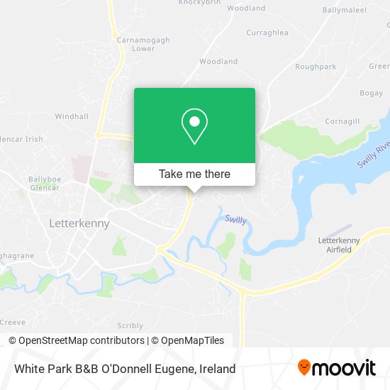 White Park B&B O'Donnell Eugene map