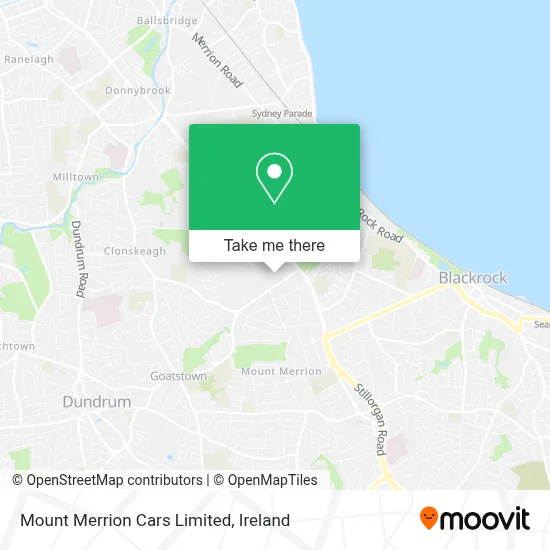 Mount Merrion Cars Limited map