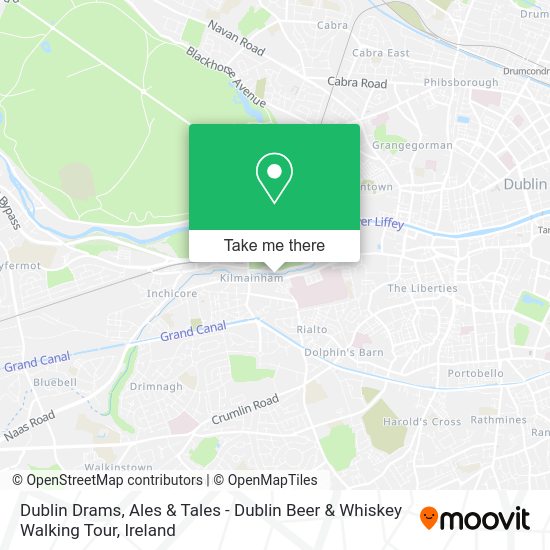 Dublin Drams, Ales & Tales - Dublin Beer & Whiskey Walking Tour map