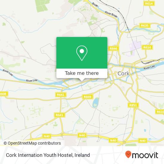 Cork Internation Youth Hostel map