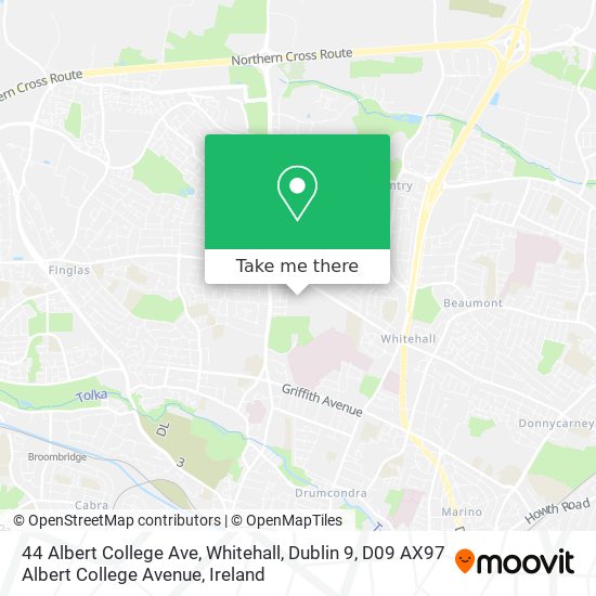 44 Albert College Ave, Whitehall, Dublin 9, D09 AX97 Albert College Avenue map