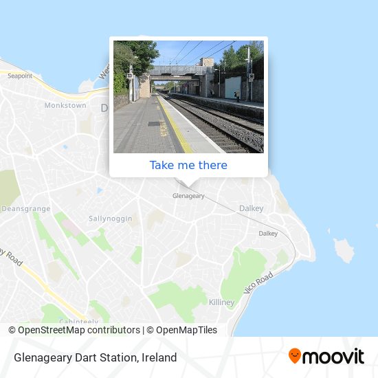 Glenageary Dart Station map