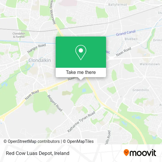 Red Cow Luas Depot map