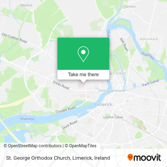 St. George Orthodox Church, Limerick map