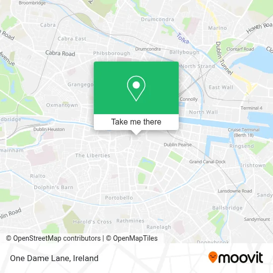 One Dame Lane map