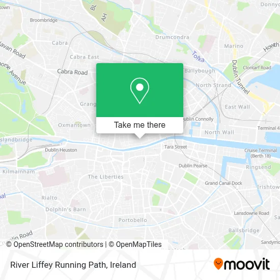 River Liffey Running Path map