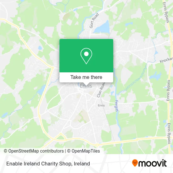 Enable Ireland Charity Shop map