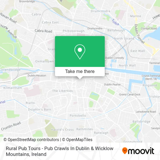 Rural Pub Tours - Pub Crawls In Dublin & Wicklow Mountains map