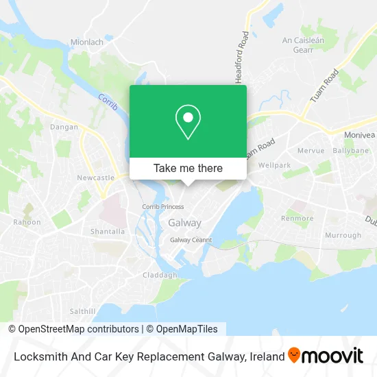 Locksmith And Car Key Replacement Galway map