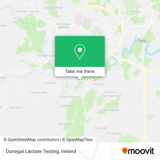 Donegal Lactate Testing map