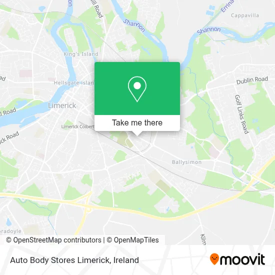Auto Body Stores Limerick map