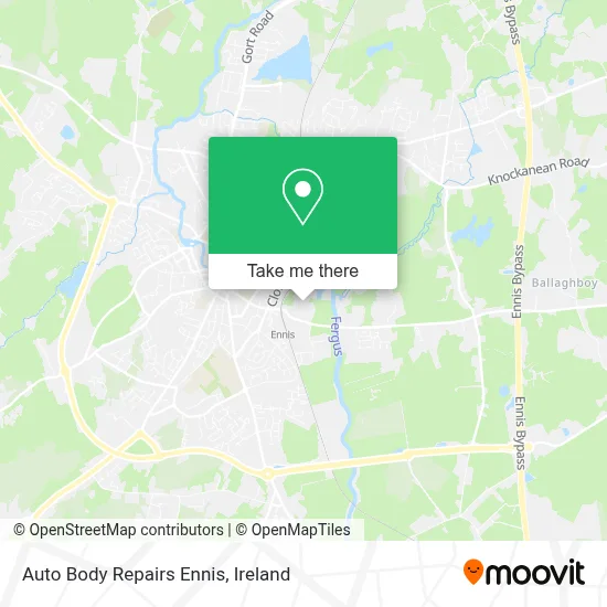 Auto Body Repairs Ennis map