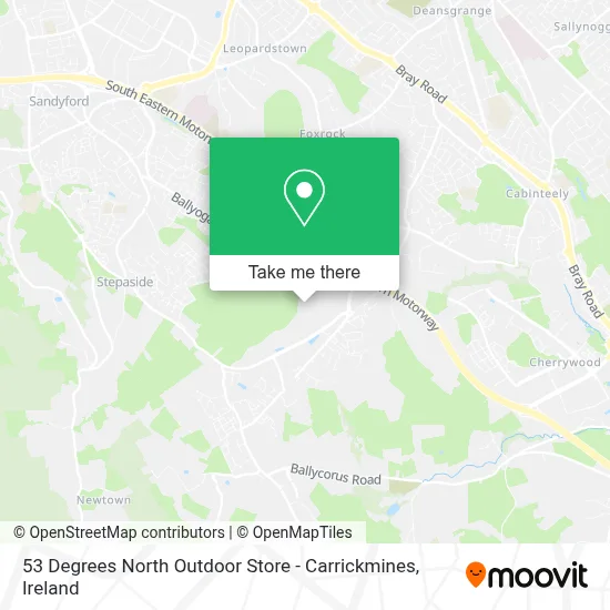 53 Degrees North Outdoor Store - Carrickmines map