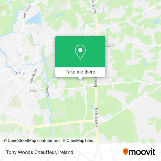 Tony Woods Chauffeur map