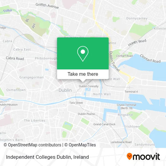 Independent Colleges Dublin map