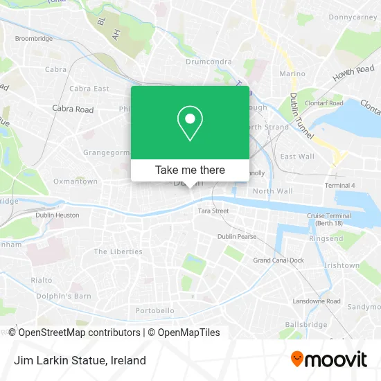 Jim Larkin Statue map