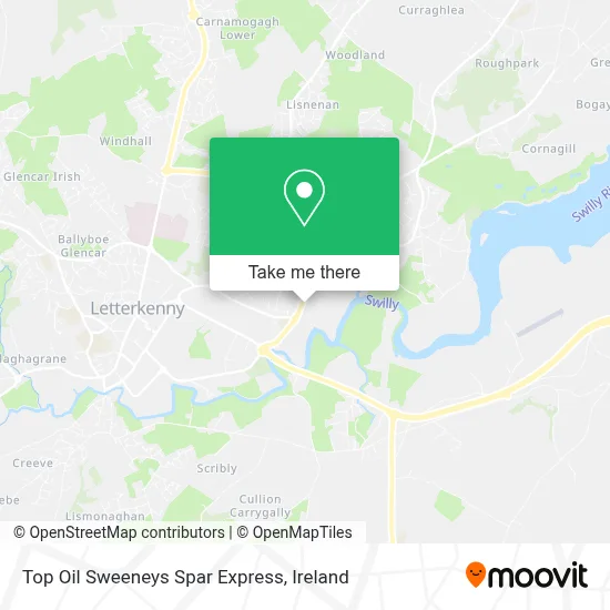 Top Oil Sweeneys Spar Express map