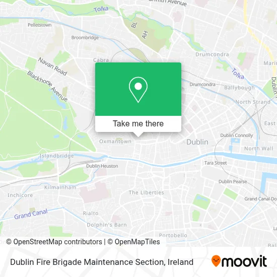 Dublin Fire Brigade Maintenance Section map