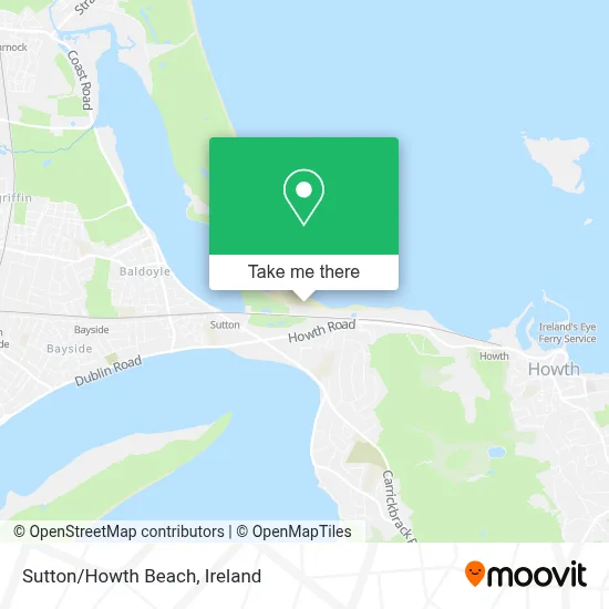 Sutton/Howth Beach map