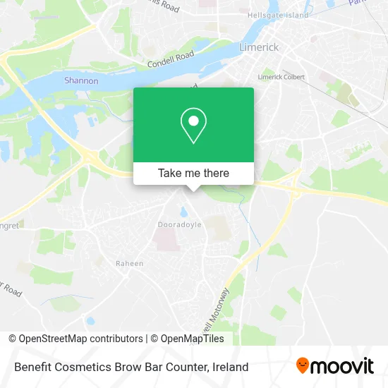 Benefit Cosmetics Brow Bar Counter map