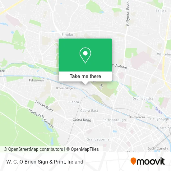 W. C. O Brien Sign & Print map