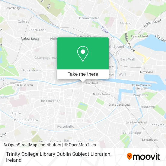 Trinity College Library Dublin Subject Librarian map