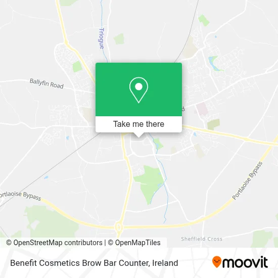 Benefit Cosmetics Brow Bar Counter map